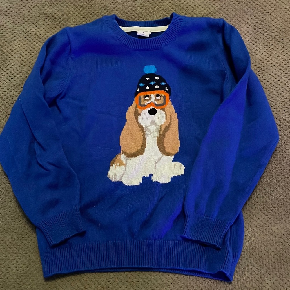 Janie and Jack basset hound sweater size 5 EUC